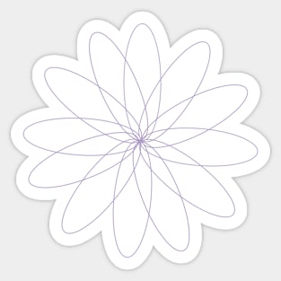 Purple Spiral Flower Sticker